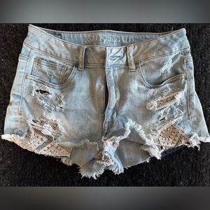 American Eagle High Rose Shortie Shorts Size 6
